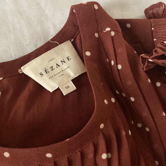 Sezane Eve polka dot pleated dress - Picture 5 of 7